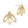 SHEGRACE 925 Sterling Silver Gold Plated Stud Earrings JE668C-1