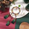Christmas Theme Glass Beaded & Alloy Enamel Charm Hanging Ornaments HJEW-TA00245-2