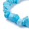 Synthetic Turquoise Chips Beads Stretch Bracelet for Women BJEW-AL00003-12-4