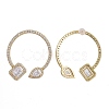 Brass Micro Pave Clear Cubic Zirconia Stud Earrings EJEW-K083-14G-2