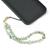 Natural Flower Amazonite Chip & CCB Plastic Round Beaded Mobile Straps HJEW-FZ00003-4