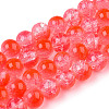 Transparent Crackle Baking Painted Glass Beads Strands X1-DGLA-T003-01A-12-1