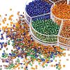 7 Colors Glass Round Seed Beads SEED-YW0001-24A-02-5