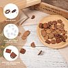 Fashewelry 22Pairs 11 Style Walnut Wood Stud Earring Findings MAK-FW0001-01-4