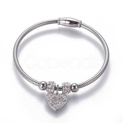 304 Stainless Steel Charms Bangles BJEW-P258-06-1