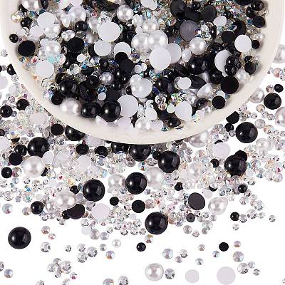 60g Resin patch multi size mixed pearl patch DIY jewelry accessories(2 bags) JX586K-1