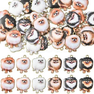 30Pcs 6 Styles Printed Alloy Pendants ENAM-CJ0005-33-1