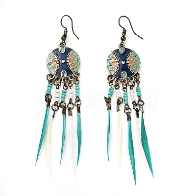 Alloy with Silver Chandelier Earrings EJEW-XCP0001-12-1