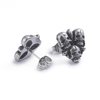 Retro 304 Stainless Steel Stud Earrings EJEW-L248-028AS-1