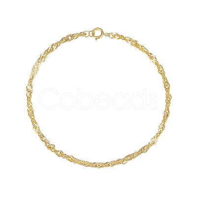 Golden 925 Sterling Silver Mesh Chain Bracelet CJ1255-12-1