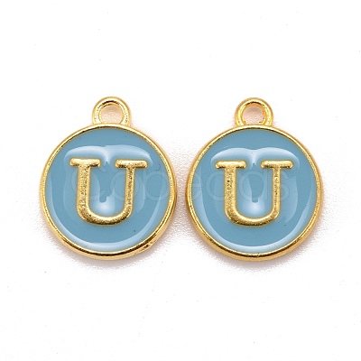 Golden Plated Alloy Enamel Charms X-ENAM-S118-04U-1