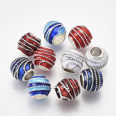 Antique Silver Plated Alloy European Beads MPDL-S067-30-1