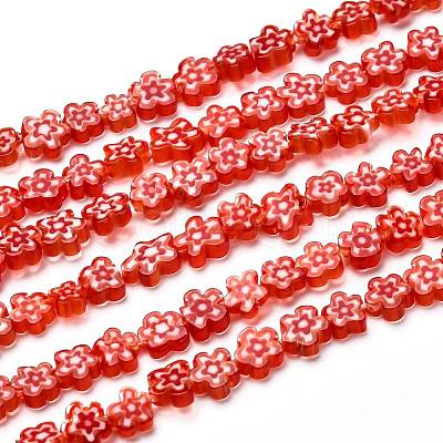 Handmade Millefiori Glass Bead Strands LAMP-J035-4mm-16-1