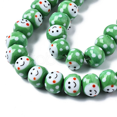 Handmade Bumpy Lampwork Beads Strands LAMP-Q031-009D-1