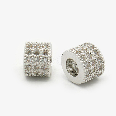 Brass Cubic Zirconia Beads ZIRC-F001-72P-1