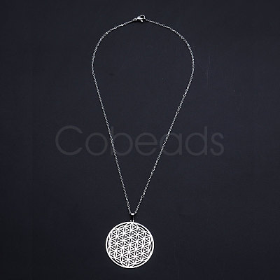 Non-Tarnish 201 Stainless Steel Pendant Necklaces NJEW-S105-JN624-45-1-1