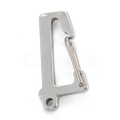 Non-Tarnish 304 Stainless Steel Keychain Clasp Findings STAS-C024-26P-1