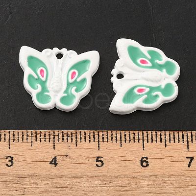 Spray Painted Alloy Enamel Pendants PALLOY-P303-13B-1