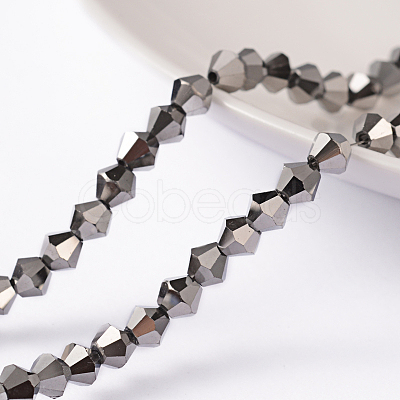 Faceted Bicone Electroplate Glass Bead Strands X-EGLA-P016-4mm-F06-1