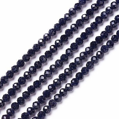 Synthetic Blue Goldstone Beads Strands G-L581A-004A-1