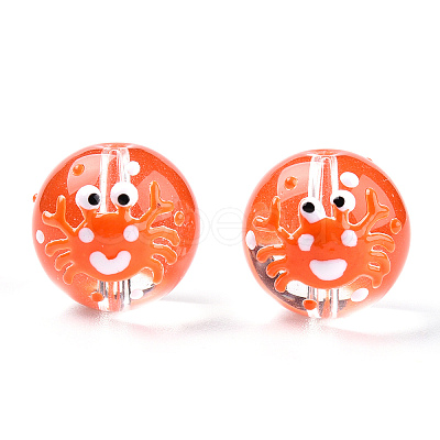 Transparent Handmade Lampwork Beads LAMP-T011-32A-1