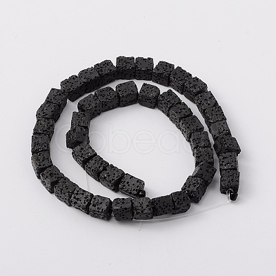 Synthetic Lava Rock Bead Strands G-N0104-8mm-18-1
