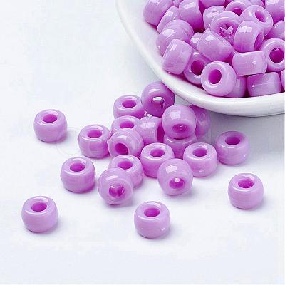 Opaque Acrylic European Beads PL338-71-1