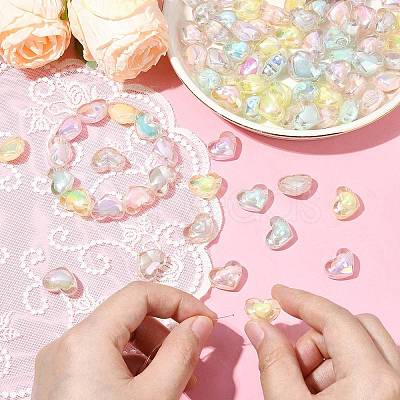 100Pcs 5 Colors Transparent Acrylic Beads TACR-YW0008-10-1