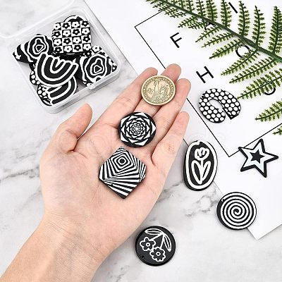 SUPERFINDINGS 20Pcs 10 Style Opaque Acrylic Pendants SACR-FH0001-02-1