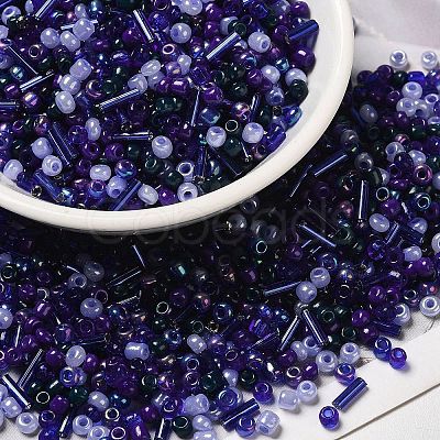 Opaque & Transparent Inside Colours Glass Seed Beads SEED-F004-02G-1