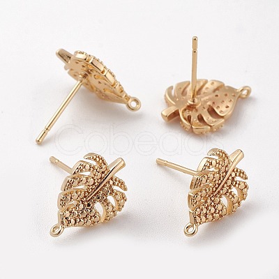 Brass Stud Earring Findings X-KK-S350-424-1