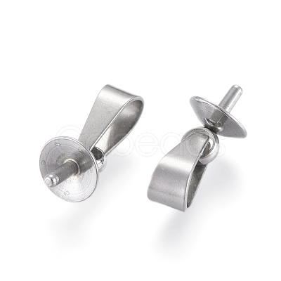 Tarnish Resistant 304 Stainless Steel Peg Bails Pendants X-STAS-E031-2-1