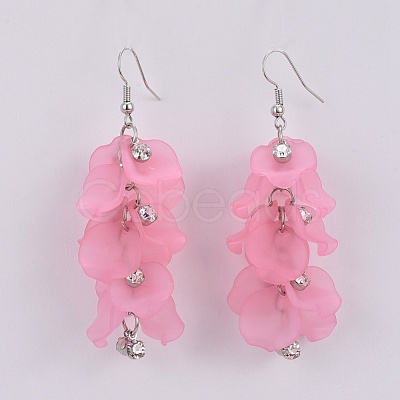 Petal Transparent Acrylic Dangle Earrings EJEW-JE03270-1