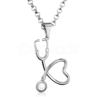 SHEGRACE Stainless Steel Pendant Necklaces JN073A-X-1