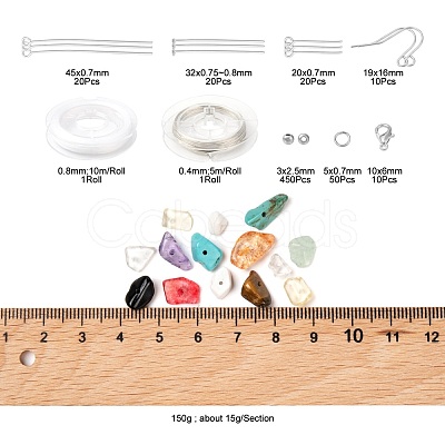 Mixed Stone Chip Beads Kit for DIY Jewelry Set Making DIY-FS0002-23-1