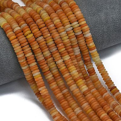 Frosted Natural Red Aventurine Beads Strands G-K389-C10-01-1