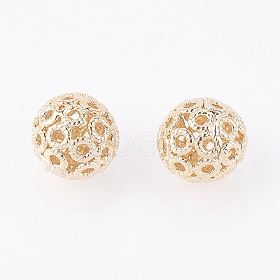 Brass Filigree Beads X-KK-T038-116G-1