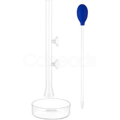 SUPERFINDINGS Glass Fish Shrimp Feeding Tube and Dish AJEW-FH0001-35-1