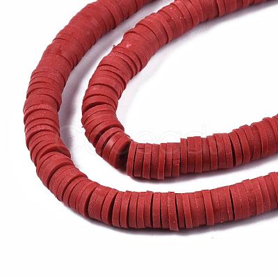 Handmade Polymer Clay Beads Strands CLAY-R089-6mm-036-1