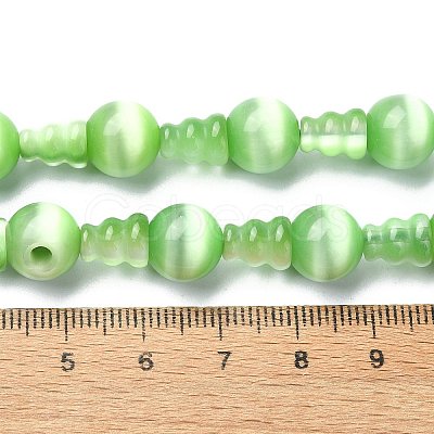 Cat Eye 3-Hole Guru Bead Strands G-K149-52C-1