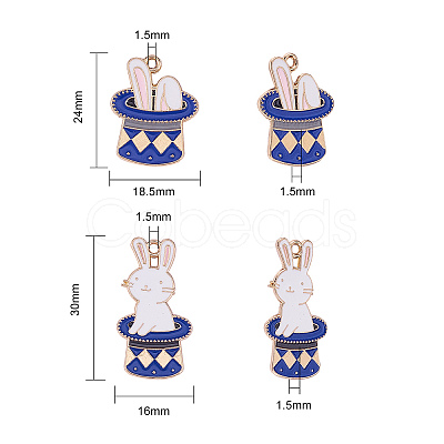 40Pcs 2 Style Zinc Alloy Enamel Pendants ENAM-CJ0001-105-1