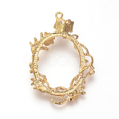 Alloy Open Back Bezel Big Pendants PALLOY-R098-56G-1