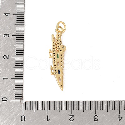 Brass Micro Pave Cubic Zirconia Pendants KK-E111-39G-01-1