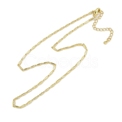 Rack Plating Brass Oval Link Chain Necklaces for Women NJEW-K382-16A-G-1