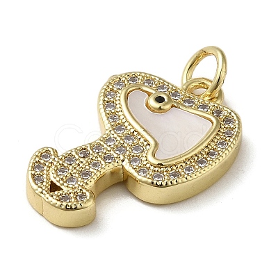 Brass Micro Pave Cubic Zirconia Pendants KK-Q808-12G-1