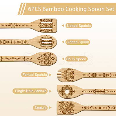 6Pcs Bamboo Spoons & Knifes & Forks AJEW-WH0411-016-1