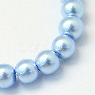 Baking Painted Pearlized Glass Pearl Round Bead Strands HY-Q003-10mm-24-1