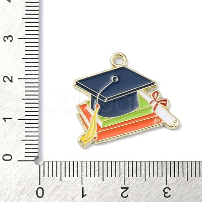 Graduation Theme Alloy Enamel Pendants ENAM-G226-01C-1