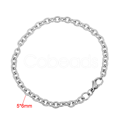 Tarnish Resistant 316 Surgical Stainless Steel Cable Chain Bracelets BJEW-M188-06-1