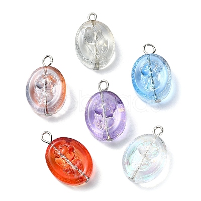 Transparent Glass Pendants PALLOY-JF02471-1